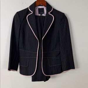 The Limited Black and Pink Pinstripe Pantsuit